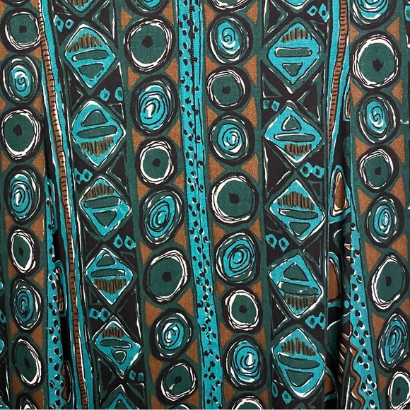 VINTAGE 90s Alix Taylor Jamie Brooke Geometric Patterned Maxi Dress - Picture 8 of 8